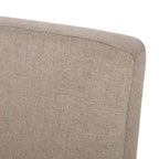 Chaise de salle à manger contemporaine sans accoudoirs, rembourrée, avec pieds coniques en hévéa, beige