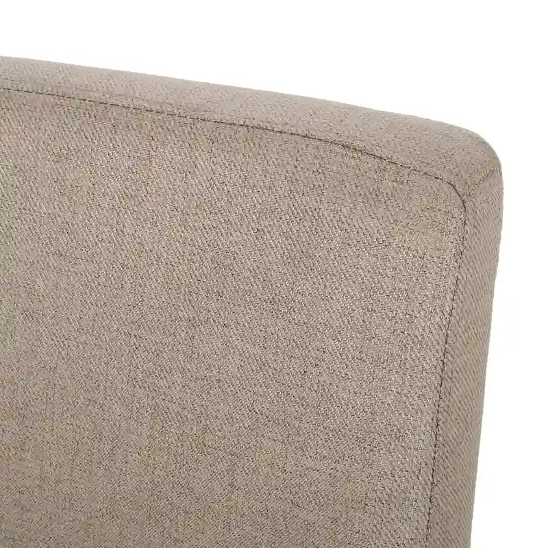 Chaise de salle à manger contemporaine sans accoudoirs, rembourrée, avec pieds coniques en hévéa, beige
