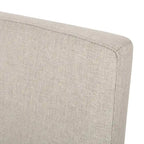 Chaise de salle à manger contemporaine sans accoudoirs, rembourrée, avec pieds coniques en hévéa, beige