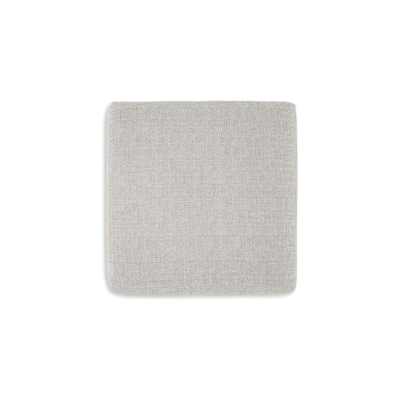 Ottoman carré d'appoint gris surdimensionné avec revêtement en polyester antitaches