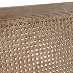 Causeuse en rotin et bois naturel recyclé beige avec dossier rembourré