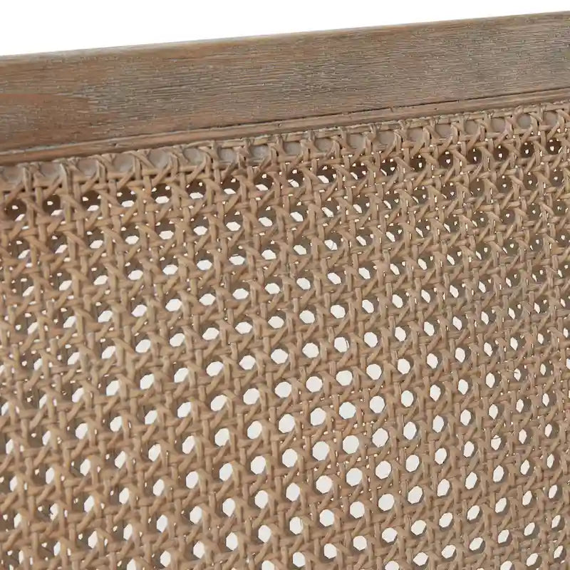 Causeuse en rotin et bois naturel recyclé beige avec dossier rembourré