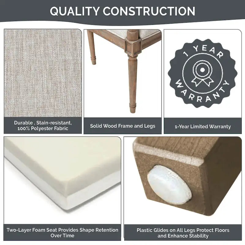 Causeuse en rotin et bois naturel recyclé beige avec dossier rembourré
