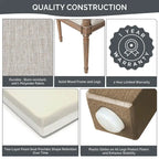 Causeuse en rotin et bois naturel recyclé beige avec dossier rembourré