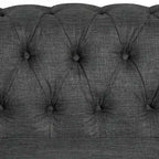 Fauteuil d'appoint Chesterfield capitonné avec garniture cloutée beige gris