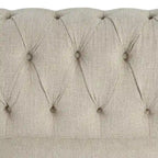 Fauteuil d'appoint Chesterfield capitonné avec garniture cloutée beige gris