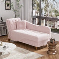Chaise longue capitonnée en velours avec rangement et accoudoir réglable