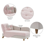 Chaise longue capitonnée en velours avec rangement et accoudoir réglable