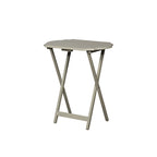 Table de service pliante blanche brillante avec plateau à bords fraisés