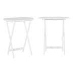 Table de service pliante blanche brillante avec plateau à bords fraisés