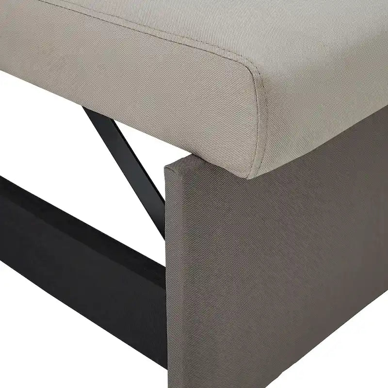 Canapé d'angle convertible bicolore avec coffre de rangement et lit gigogne