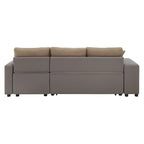 Canapé d'angle convertible bicolore avec coffre de rangement et lit gigogne