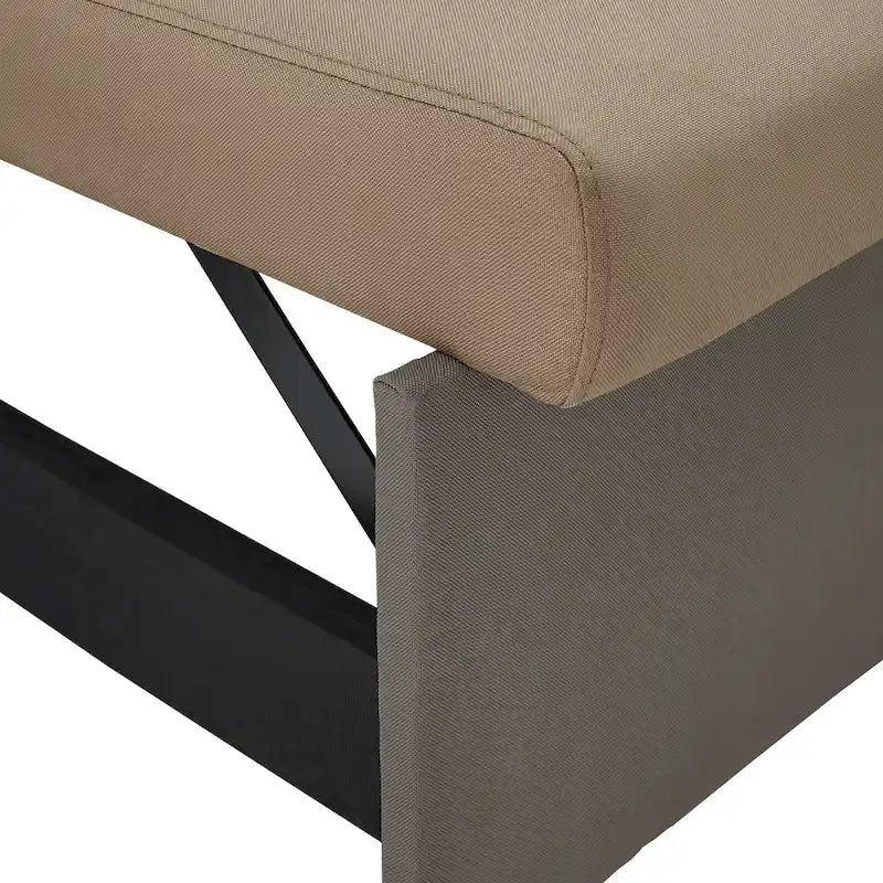 Canapé d'angle convertible bicolore avec coffre de rangement et lit gigogne