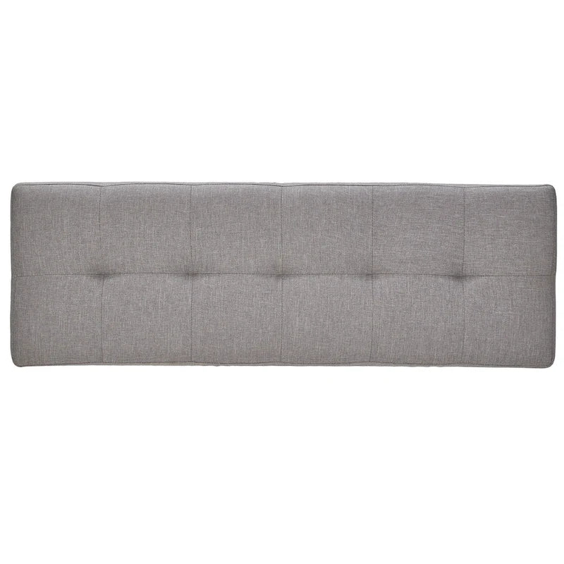 Banc de salle à manger tapissé en chêne, pieds inclinés, assise capitonnée en lin gris anthracite, bleu, rouge