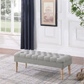Banc de rangement capitonné classique avec pieds en bois