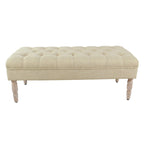 Banc de rangement capitonné classique avec pieds en bois