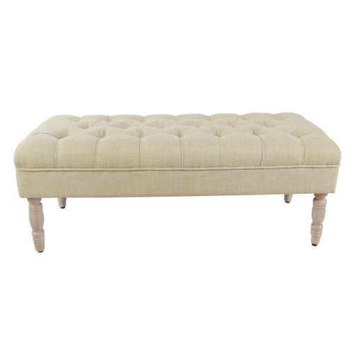 Banc de rangement capitonné classique avec pieds en bois