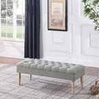 Banc de rangement capitonné classique avec pieds en bois