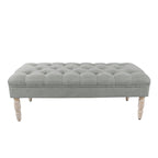 Banc de rangement capitonné classique avec pieds en bois