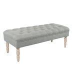 Banc de rangement capitonné classique avec pieds en bois
