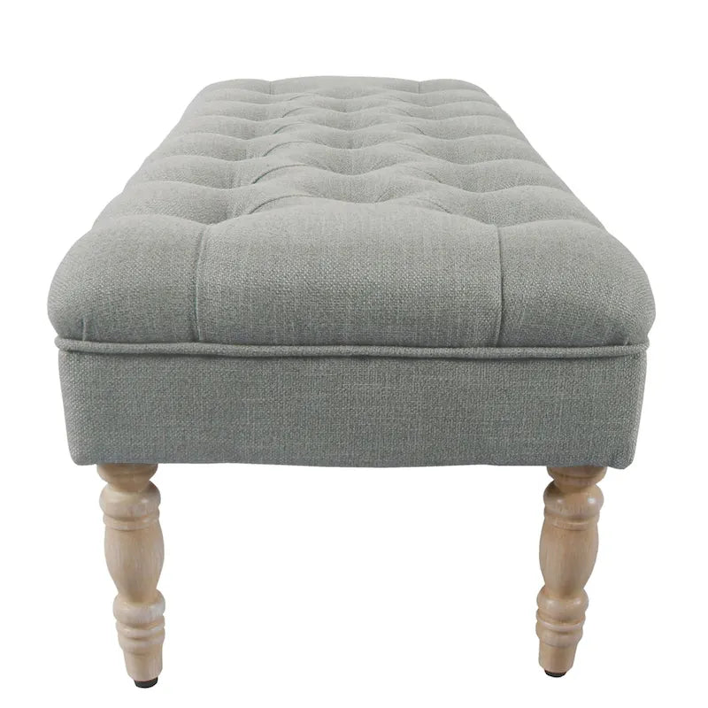 Banc de rangement capitonné classique avec pieds en bois