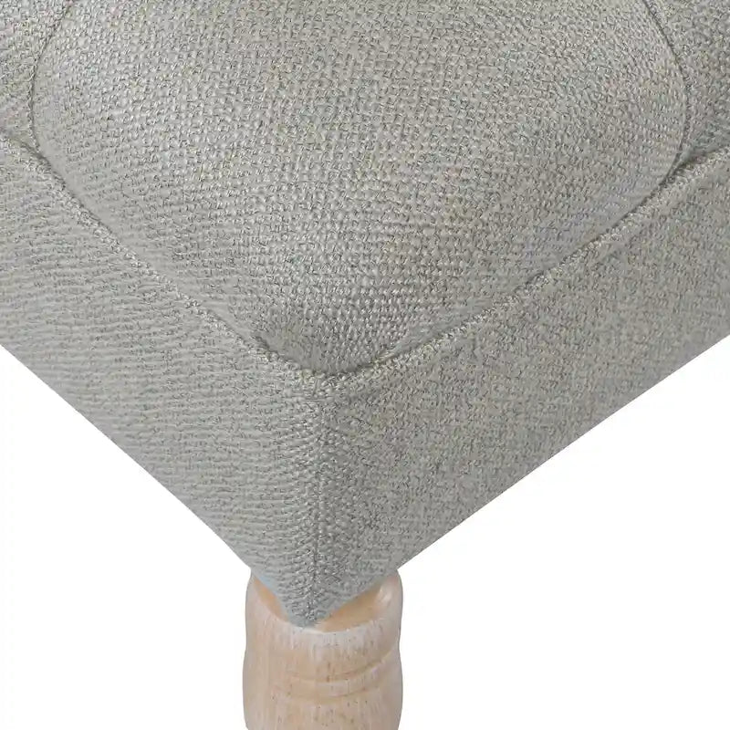 Banc de rangement capitonné classique avec pieds en bois