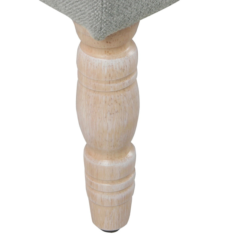 Banc de rangement capitonné classique avec pieds en bois