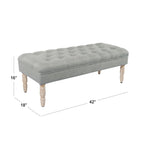 Banc de rangement capitonné classique avec pieds en bois