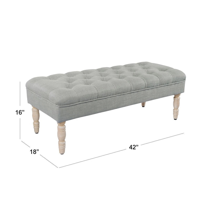 Banc de rangement capitonné classique avec pieds en bois