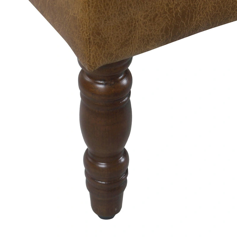 Banc de rangement capitonné classique avec pieds en bois