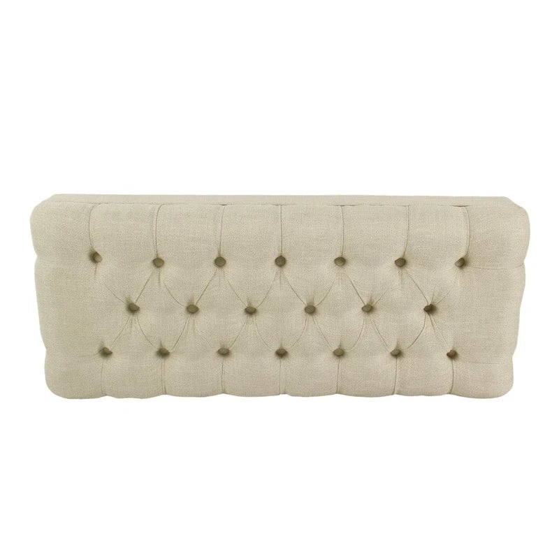 Banc de rangement capitonné classique avec pieds en bois