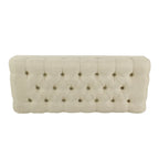 Banc de rangement capitonné classique avec pieds en bois