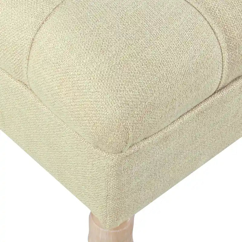 Banc de rangement capitonné classique avec pieds en bois