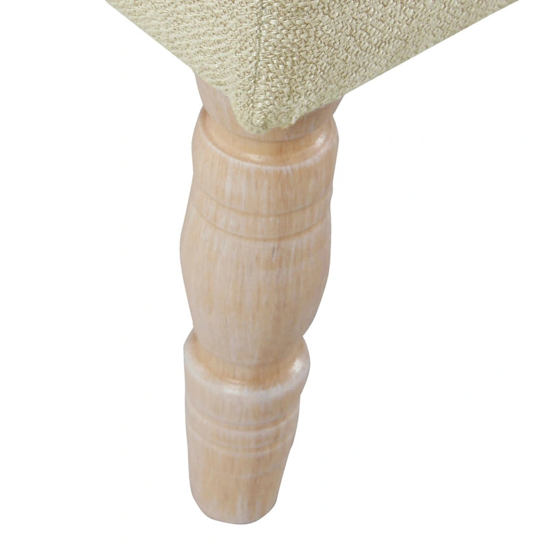 Banc de rangement capitonné classique avec pieds en bois