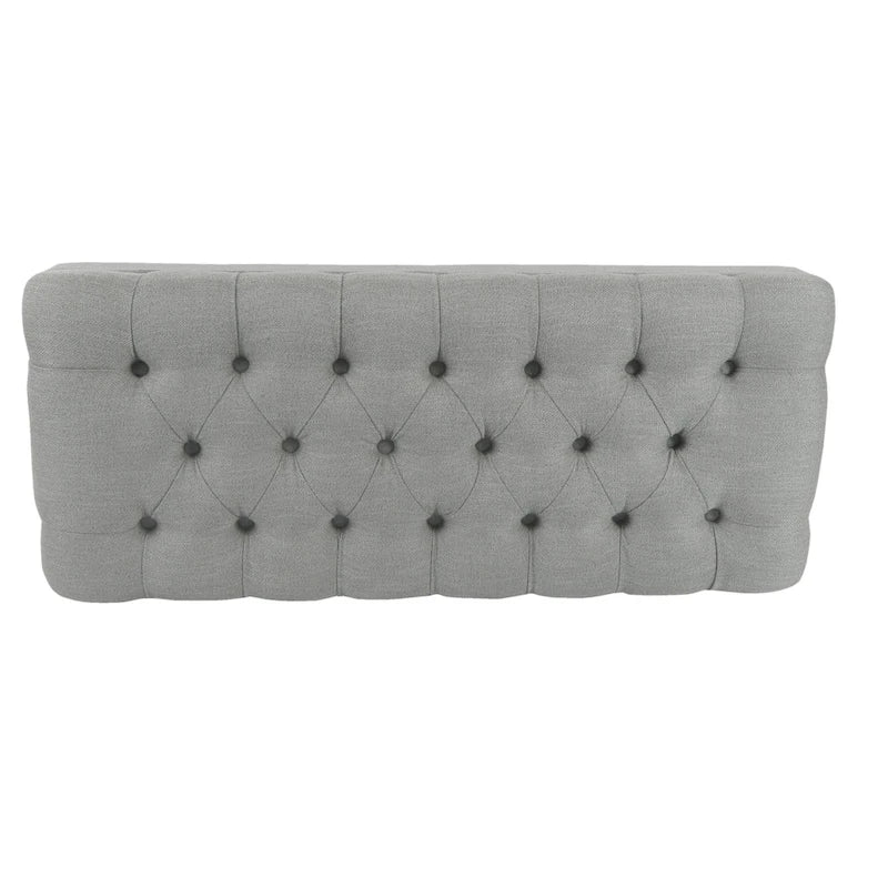 Banc de rangement capitonné classique avec pieds en bois