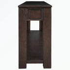 Console rustique en bois massif avec 4 tiroirs et étagère inférieure