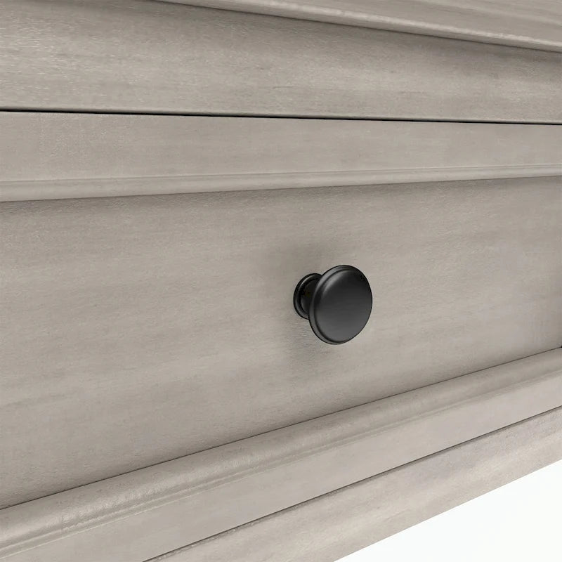 Console rustique en bois massif avec 4 tiroirs et étagère inférieure
