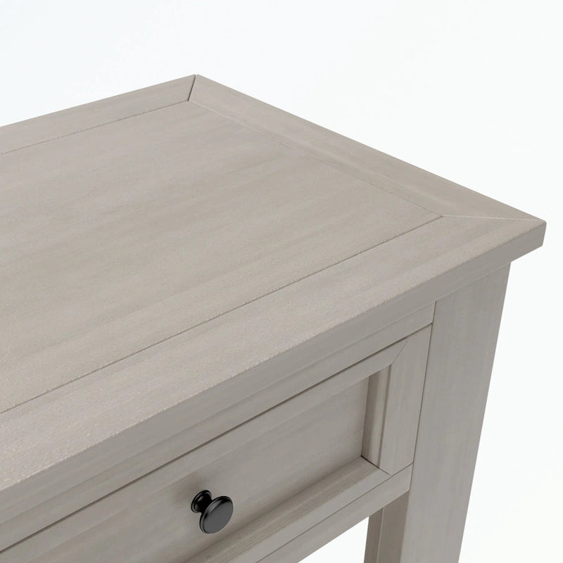 Console rustique en bois massif avec 4 tiroirs et étagère inférieure