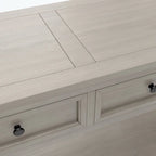 Console rustique en bois massif avec 4 tiroirs et étagère inférieure
