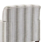 Fauteuil d'appoint en lin mélangé à rayures avec clous de tapissier style ferme