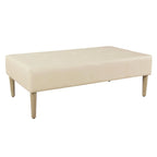 Ottoman de table basse capitonné en similicuir avec pieds en bois