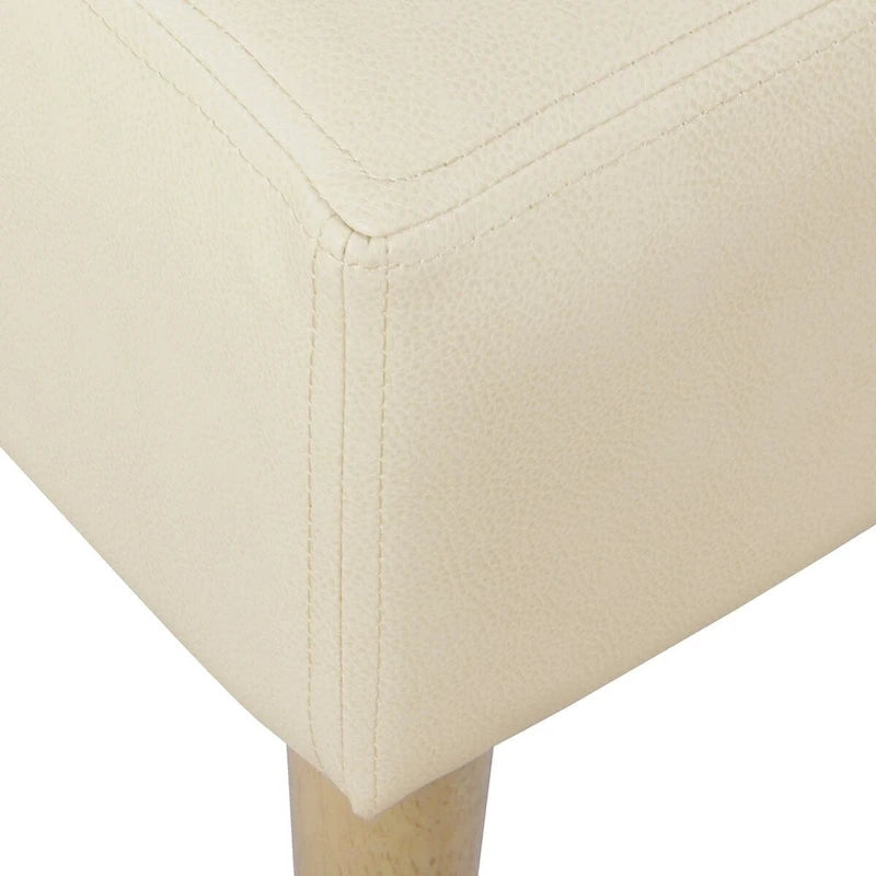 Ottoman de table basse capitonné en similicuir avec pieds en bois