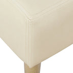 Ottoman de table basse capitonné en similicuir avec pieds en bois