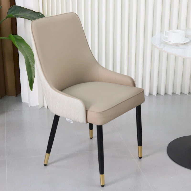 Chaise de salle à manger capitonnée avec anneau de tirage tête de lion dorée Gris Kaki