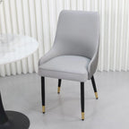Chaise de salle à manger capitonnée avec anneau de tirage tête de lion dorée Gris Kaki