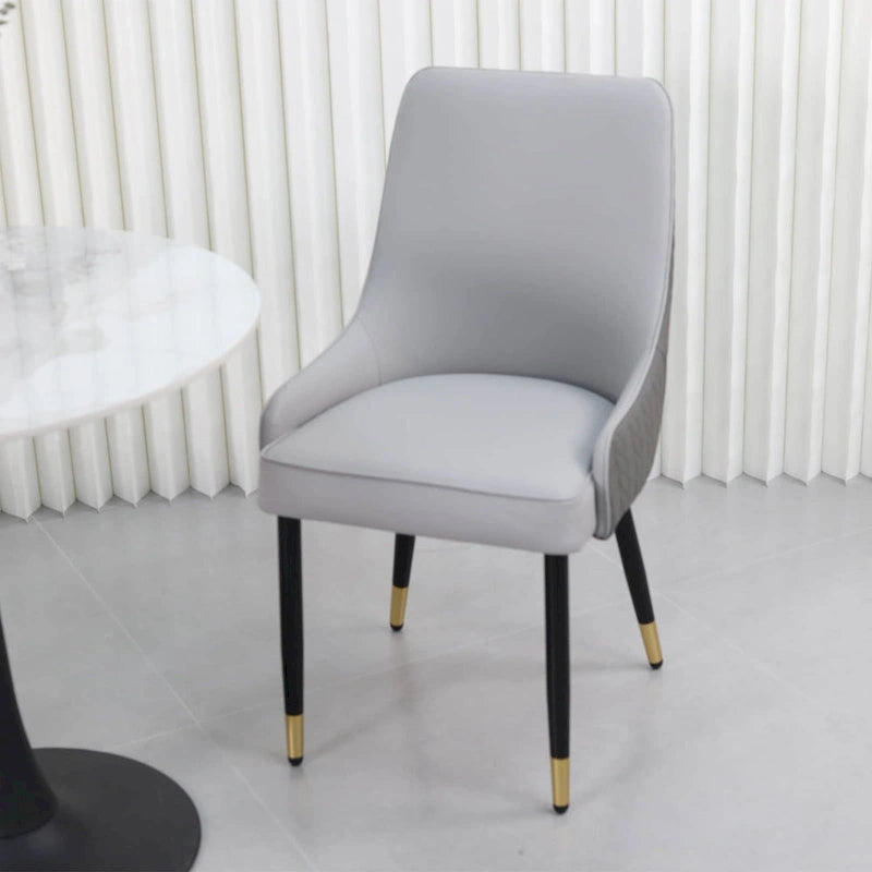 Chaise de salle à manger capitonnée avec anneau de tirage tête de lion dorée Gris Kaki