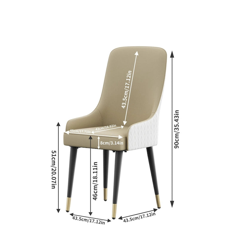 Chaise de salle à manger capitonnée avec anneau de tirage tête de lion dorée Gris Kaki
