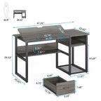 Table de dessin inclinable réglable avec étagère de rangement et tiroir, multi, noir, gris