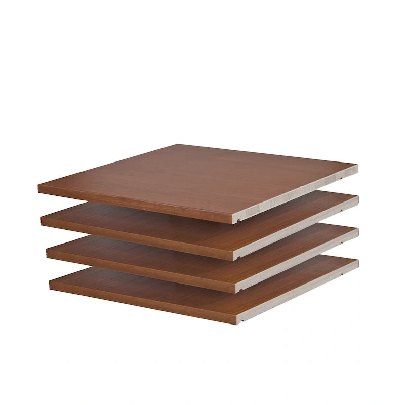 Petite étagère de garde-robe en bois massif finition moka blanc java noir