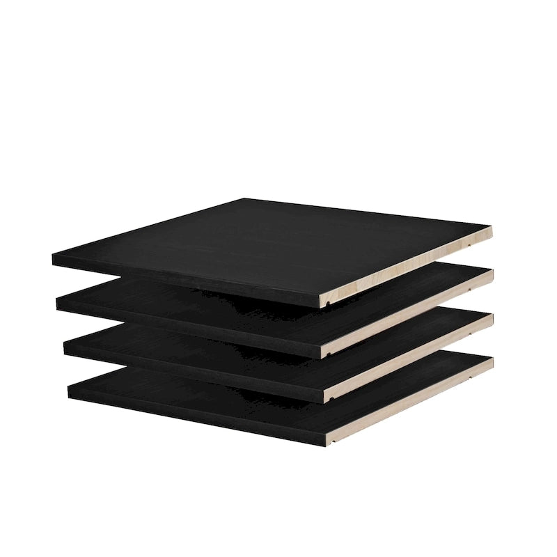 Petite étagère de garde-robe en bois massif finition moka blanc java noir